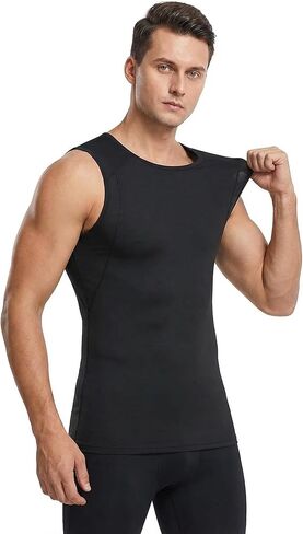Men's Compression Shirt | Slimming Body Shaper Crewneck Workout Vest for Tummy Control & Athletic Performance in Saudi Arabia