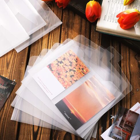 Crtiin 48 Pcs Bulk Stamp and Die Storage Bag and Rubber Magnetic Magnet Sheet Clear Resealable Storage Pockets Stamp Stencil Envelope Case Magnetic Pages for Dies Cutting in Kuwait