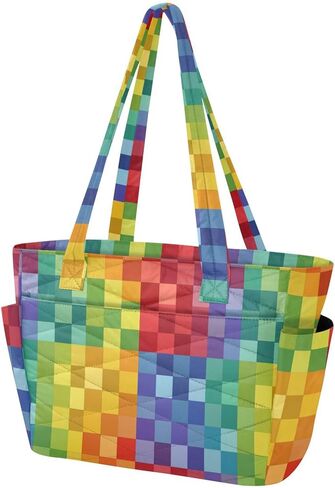 حقيبة يد ALAZA Bright Rainbow منقوشة مع حقيبة كمبيوتر محمول، حقيبة كتف وحقائب يد للسفر والعمل وصالة الألعاب الرياضية in Kuwait