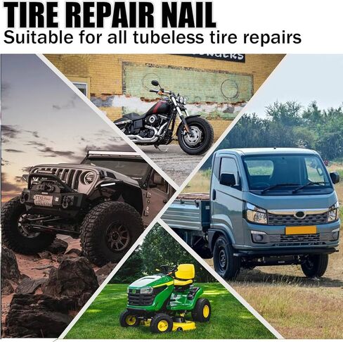 61 PCS Tire Repair Rubber Nail, Tire Plugs Screw Type Reliable Screw in Tire Repair Plugs with Screwdriver, Quick Tool Screw Tire Plug Kit Tire patch kit for Cars Motorcycles Trucks Tractors Bicycles in Saudi Arabia
