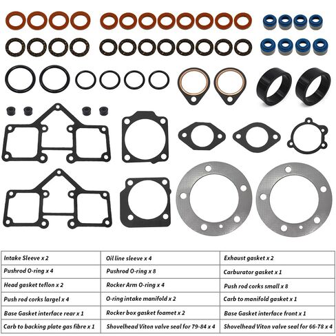 69 PCS Top and Bottom End Kit for Harley Electra Glide Sport Glide Super Glide Wide Glide Fat Bob 1966-1984 in Kuwait