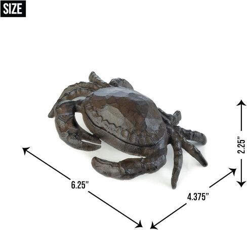 Zingz & Thingz Cast Iron Collection Key Hider, 6.25x4.375x2.25", Crab in Saudi Arabia