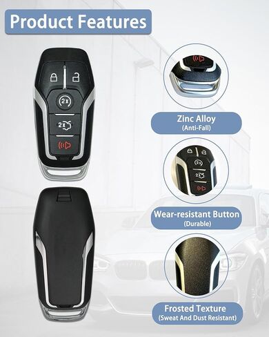 غطاء بديل لمفتاح Fob يناسب 2015-2017 Ford Mustang Edge/16-17 Explorer Lincoln MKZ MKC MKX حافظة مفتاح دخول بدون مفتاح M3N-A2C31243300 in Kuwait