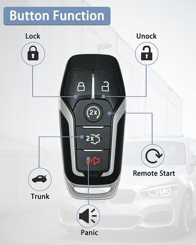 غطاء بديل لمفتاح Fob يناسب 2015-2017 Ford Mustang Edge/16-17 Explorer Lincoln MKZ MKC MKX حافظة مفتاح دخول بدون مفتاح M3N-A2C31243300 in Kuwait