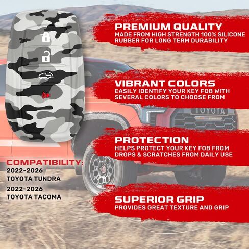 RECON يناسب Toyota 2022-2026 Tundra & Tacoma 100% غطاء حماية متين من مطاط السيليكون عالي الجودة 4 أزرار (مموه القطب الشمالي) in Saudi Arabia