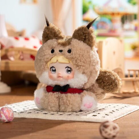 لعبة صندوق أعمى من القطيفة من POP JOY Nommi، سلسلة حديقة الحيوان جالسة من الفينيل الناعم المحشوة بسلسلة مفاتيح قابلة للتجميع، شخصيات لطيفة على شكل حيوان مفاجأة غامضة، هدية للمراهقين البالغين 3+ صندوق واحد in Kuwait