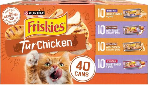Purina Friskies Wet Cat Food Gravy Variety Pack, TurChicken Extra Gravy Chunky, Meaty Bits and Prime Filets - 48 ct. Can in Saudi Arabia