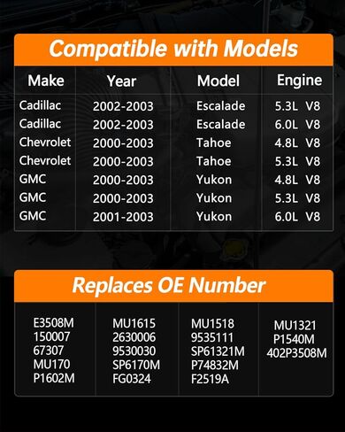 مجموعة وحدة مضخة الوقود الكهربائية OKLPF E3508M متوافقة مع 2002 2003 كاديلاك إسكاليد V8 5.3L 6.0L، 2000-2003 تشيفي تاهو جي إم سي يوكون V8 4.8L 5.3L، 2001-2003 يوكون V8 6.0L نوع الوقود الغاز in Kuwait