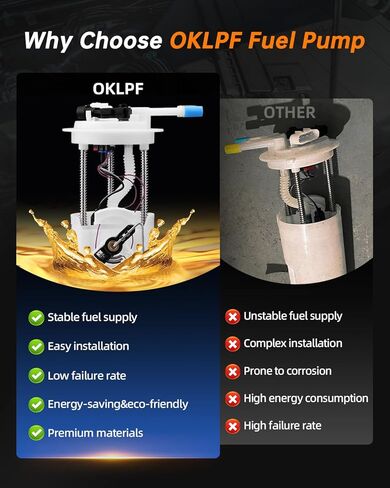 مجموعة وحدة مضخة الوقود الكهربائية OKLPF E3508M متوافقة مع 2002 2003 كاديلاك إسكاليد V8 5.3L 6.0L، 2000-2003 تشيفي تاهو جي إم سي يوكون V8 4.8L 5.3L، 2001-2003 يوكون V8 6.0L نوع الوقود الغاز in Kuwait