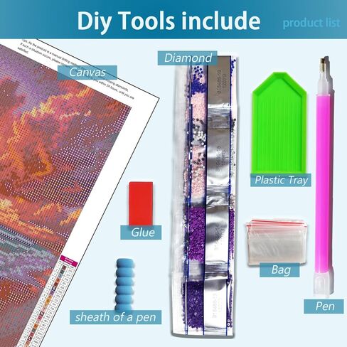 TOPMCYSG الشاطئ مشهد الماس مجموعات الفن للبالغين، جولة 5D مجموعات الطلاء الماس للمبتدئين، DIY الحفر الكامل الماس النقاط لوحات صورة غروب الشمس المناظر الطبيعية جوهرة الفن والحرف ديكور جدار المنزل 12x16in in Kuwait