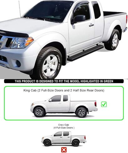 Tuxtreme 5-inch Black Stainless Steel Running Boards Side Steps Compatible with Nissan Frontier 2005-2026 King Cab & Suzuki Equator 2005-2012 Extra Cab (Nerf Bars Side Bars) in Saudi Arabia