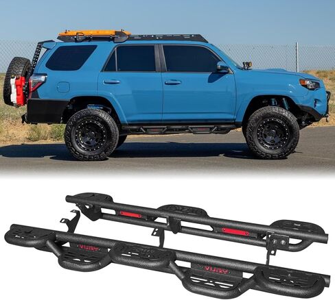 Side Step Running Boards Compatible with 2010-2024 Toyota 4Runner Trail Edition & 2014-2024 4Runner SR5/TRD Pro, Rail Nerf Bars,Blakc&Red(Powder Coated) in Saudi Arabia