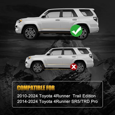 Side Step Running Boards Compatible with 2010-2024 Toyota 4Runner Trail Edition & 2014-2024 4Runner SR5/TRD Pro, Rail Nerf Bars,Blakc&Red(Powder Coated) in Saudi Arabia
