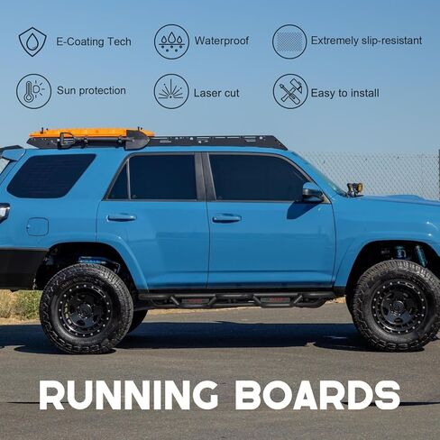 Side Step Running Boards Compatible with 2010-2024 Toyota 4Runner Trail Edition & 2014-2024 4Runner SR5/TRD Pro, Rail Nerf Bars,Blakc&Red(Powder Coated) in Saudi Arabia