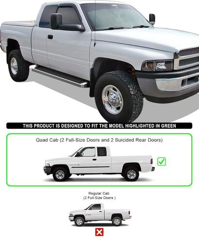 Tuxtreme Running Boards Style Compatible with Dodge Ram 1500 1994-2001 Club Cab & Ram 2500 3500 1994-2002 (Exclude 02 Body Style Sold in 01) (Nerf Bars Side Steps Side Bars) in Saudi Arabia