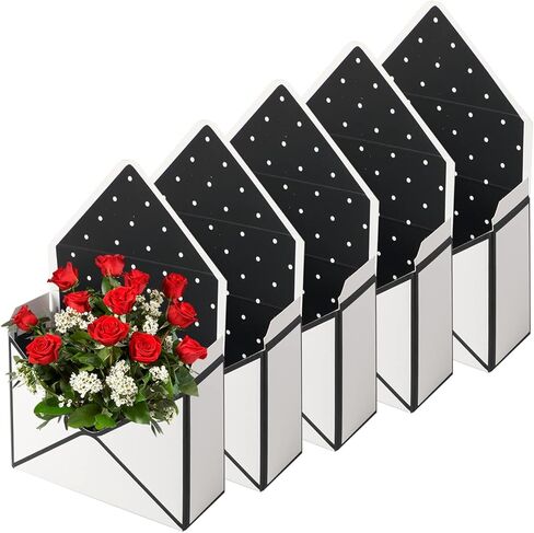 LOMIMOS 10PCS Florist Bouquet Envelope Box,Folding Flower Packaging Wrapping Storage Gift Paper Box for Mother's Day Wedding Engagement Birthday Graduation Valentine Party (Mixed Colors) in Kuwait
