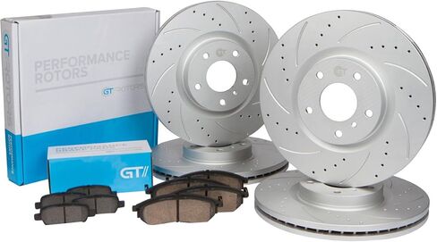 [Front & Rear Kit] GT//Rotors Performance Brake Disc Rotors & Ceramic Pads for Infiniti G35 2003-2004 Nissan 350z 2003-2005 in Saudi Arabia