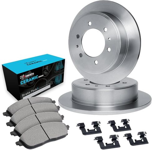 R1 Concepts Front Brake Kit Fits 1981-1985 Toyota Pickup; 1984-1985 Toyota 4Runner| Ceramic Pads, Blank Rotors| Hardware| 12.0" Front Rotor in Kuwait