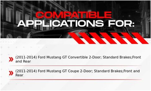 R1 Concepts Front and Rear Brake Kit Fits 2011-2014 Ford Mustang| Ceramic Pads, Drilled Slotted Rotors| Hardware| 13.8" Front & 12.0" Rear in Kuwait