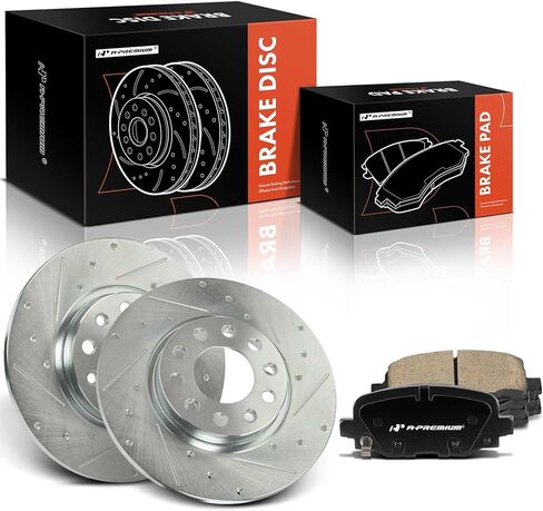A-Premium 10.94 inch (278mm) Rear Solid Disc Brake Rotors + Ceramic Pads Kit Compatible with Select Jeep and Chrysler Models - Cherokee 2014-2021, 200 2015-2017, 6-PC Set in Kuwait