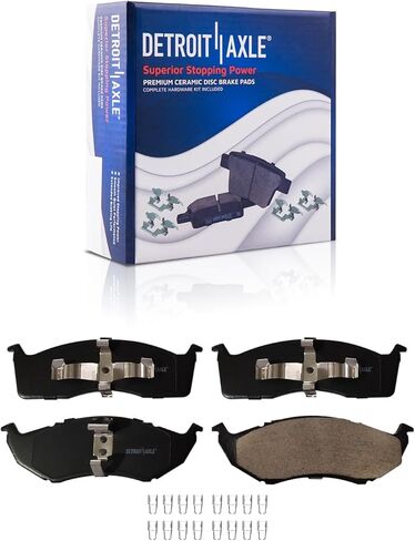 Detroit Axle - 4pc Front Brake Kit for 1996-2000 Chrysler Town & Country Dodge Grand Caravan Plymouth Grand Voyager, Disc Brake Rotors Ceramic Brakes Pads w/Hardware Replacement : 10.10" inch Rotor in Kuwait