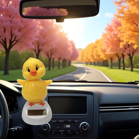 Solar Dancing Chick Bobblehead, Car Dashboard Ornament, Solar Bobblehead Chicken,Solar-Powered Bobble Head Figure,Shaking Head Figure Interior Decoration Desktop Ornaments,Solar Power Kits in Saudi Arabia