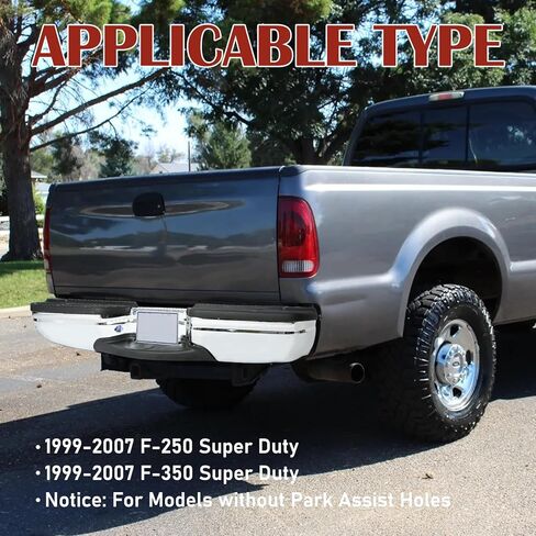 Rear Step Bumper Assembly Compatible with 1999-2007 F250 F350 Pickup Truck Step Bumper Chrome Back Bumper Replacement in Saudi Arabia