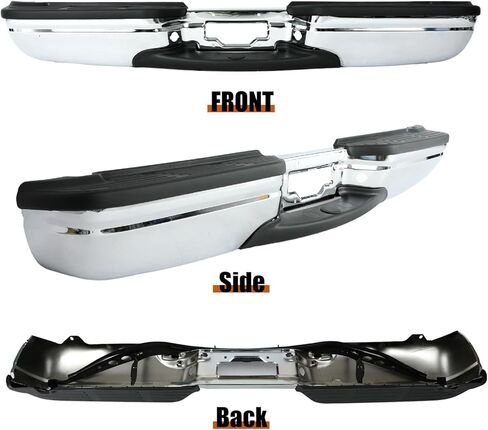 Rear Step Bumper Assembly Compatible with 1999-2007 F250 F350 Pickup Truck Step Bumper Chrome Back Bumper Replacement in Saudi Arabia