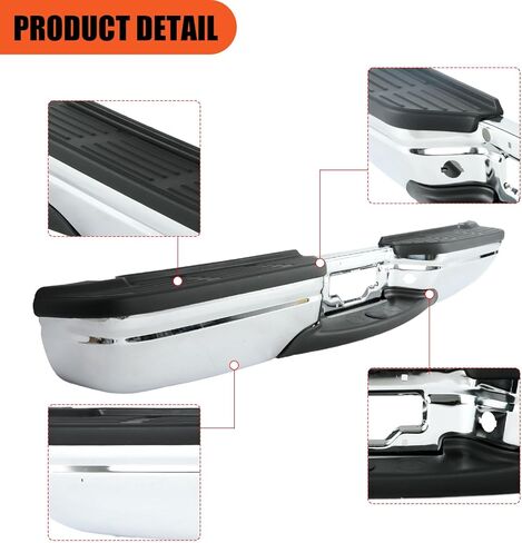 Rear Step Bumper Assembly Compatible with 1999-2007 F250 F350 Pickup Truck Step Bumper Chrome Back Bumper Replacement in Saudi Arabia