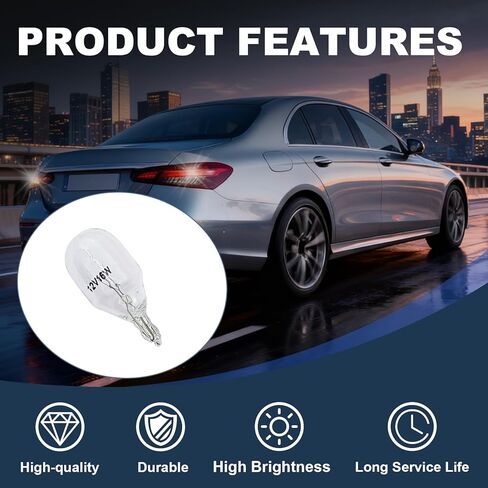 10 PCS T15 Brake Light Bulbs, 12V 16W Wedge-shaped Base Dual-wire Brake Turn Signal Light, Durable Bulb Replacement Accessories (White) in Saudi Arabia