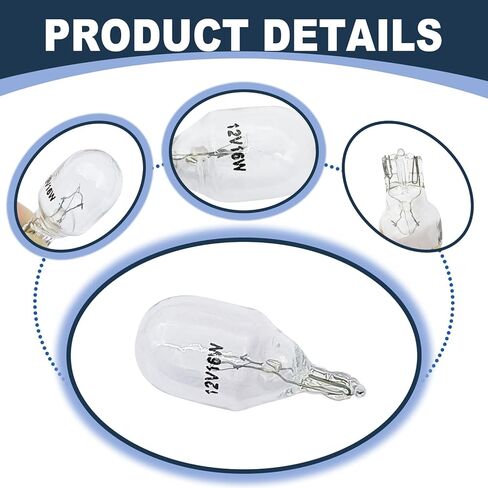 10 PCS T15 Brake Light Bulbs, 12V 16W Wedge-shaped Base Dual-wire Brake Turn Signal Light, Durable Bulb Replacement Accessories (White) in Saudi Arabia