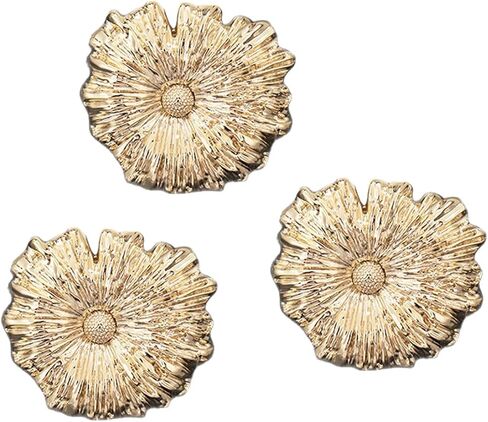 3 Pieces 1.6" x 1.5" Gold Flower Metal Buttons Small Incense Knit Sweater Coat with Hand Seam Buttons in Saudi Arabia