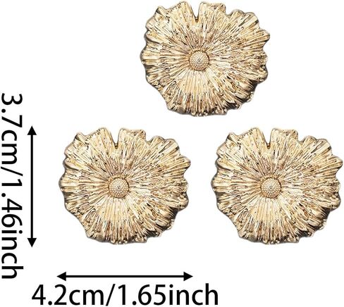 3 Pieces 1.6" x 1.5" Gold Flower Metal Buttons Small Incense Knit Sweater Coat with Hand Seam Buttons in Saudi Arabia
