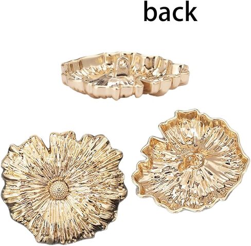 3 Pieces 1.6" x 1.5" Gold Flower Metal Buttons Small Incense Knit Sweater Coat with Hand Seam Buttons in Saudi Arabia
