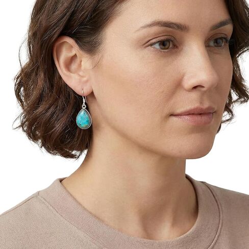 Turquoise Earrings 925 Sterling Silver & Genuine Turquoise (Select style) in Saudi Arabia