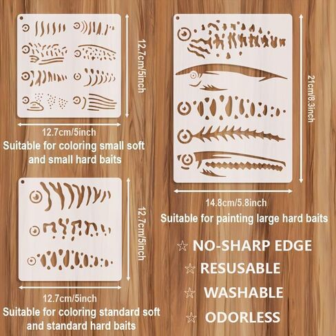Fish Stencil Fish Pattern Stencils 5pcs Large Reusable Plastic Templates Craft Paint Template Painting on Wood Wall Canvas Floor Shop Sign in Saudi Arabia