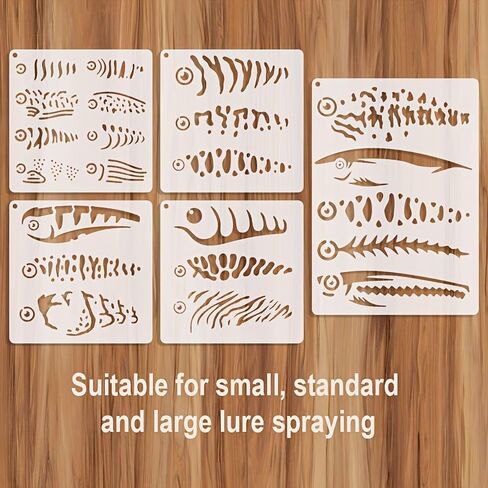 Fish Stencil Fish Pattern Stencils 5pcs Large Reusable Plastic Templates Craft Paint Template Painting on Wood Wall Canvas Floor Shop Sign in Saudi Arabia