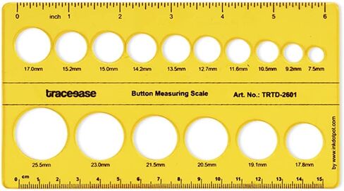 Traceease Button Measuring Scale Stencil Templates, Tailoring Tools and Accessories- Garment Stencils in Saudi Arabia