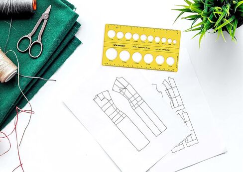 Traceease Button Measuring Scale Stencil Templates, Tailoring Tools and Accessories- Garment Stencils in Saudi Arabia