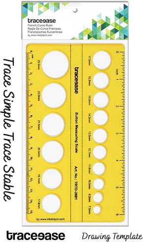Traceease Button Measuring Scale Stencil Templates, Tailoring Tools and Accessories- Garment Stencils in Saudi Arabia
