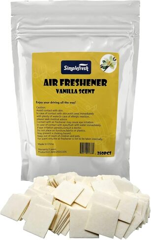 SIMPLE FRESH 250 Count Vanilla Scent Unwrapped Automobile Professional Use Air Fresheners Car and Truck Detail 6869 in Kuwait