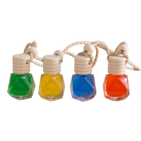 4pcs 8ml Refillable Car Hanging Glass Perfume Bottle Diamond Shaped Pendant Perfume Aromatherapy Bottle Hanging Diffuser Bottle Air Fresher Ornament Vials & 1 Plastic Funnel and 1 Plastic 3ml Dropper in Kuwait