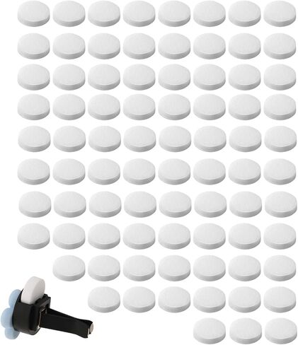17 mm Car Air Freshener Refill Felt Pads - 80 PCS Unscented Essential Oil Perfume Refill Pads, Air Freshener Replacement Pad, Universal Essential Oil Diffuser Pad for Vent Clips, Home, Car Use in Kuwait