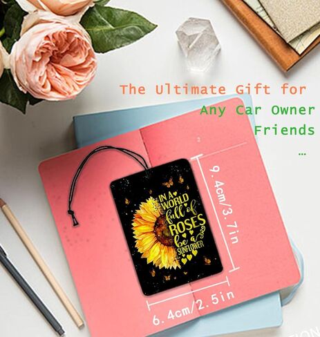Christian Sunflower Car Air Freshener Hanging 2Pcs Flroal Faith Inspritional Car Accessories Interior, In A World Full of Roses Be a Sunflower Bible Verse Mirror Religious Gifts for Women(Lavender) in Saudi Arabia