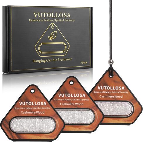 3 Pack Car Air Freshener & Car Deodorizer, Cashmere Wood Scented - Long Lasting Hanging Car Air Fresheners for Women & Men, Car Accessories by VUTOLLOSA in Kuwait