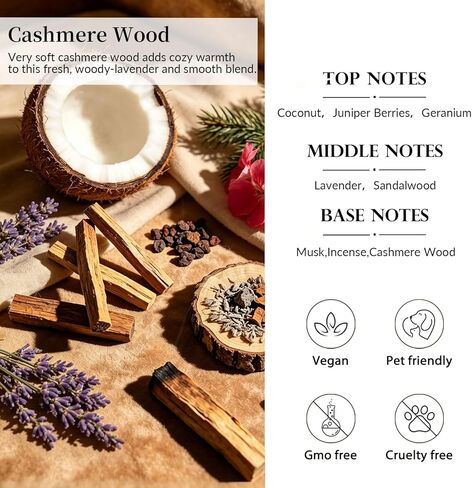 3 Pack Car Air Freshener & Car Deodorizer, Cashmere Wood Scented - Long Lasting Hanging Car Air Fresheners for Women & Men, Car Accessories by VUTOLLOSA in Kuwait