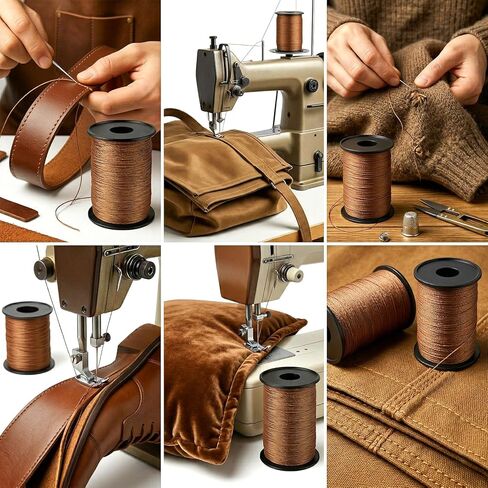 164 Yds Upholstery Thread Nylon Thread Brown Leather Sewing Threads Extra Strong Bonded Upholstery Threads for Sewing Machines Denim Heavy Fabric DIY Crafts in Kuwait