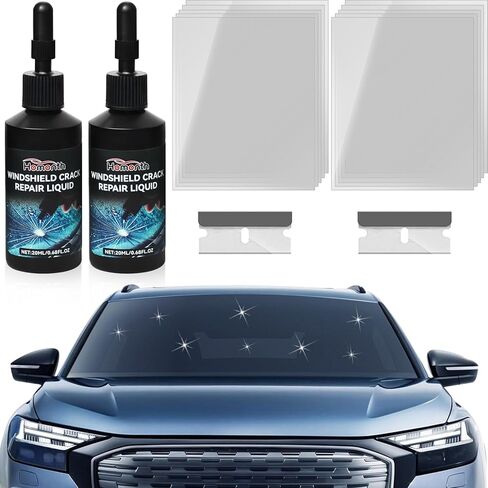 Windshield Chip Repair Kit - 2026 Upgrade Car Windshield Crack Repair Kit, Glass Repair Liquid for Cracks and Chips, Rock Chip Repair Kit for Fix Windows, Mirrors, Glasses, All Crack Types in Saudi Arabia