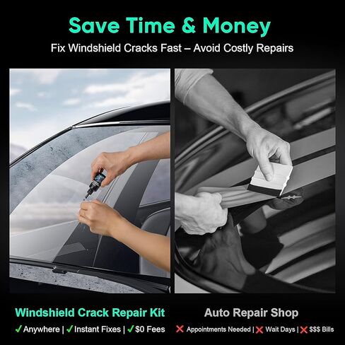 Windshield Chip Repair Kit - 2026 Upgrade Car Windshield Crack Repair Kit, Glass Repair Liquid for Cracks and Chips, Rock Chip Repair Kit for Fix Windows, Mirrors, Glasses, All Crack Types in Saudi Arabia