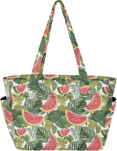 ALAZA Monstera Deliciosa Watermelon Pattern Tote Bag with Laptop Sleeve, Shoulder Bag Handbags Briefcase for Travel, Work, Gym in Kuwait